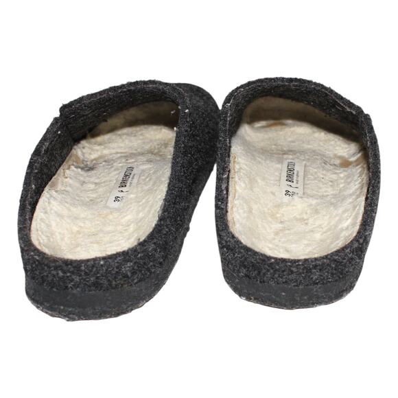 Birkenstock Zermatt Shearling Slipper Wool Felt Anthracite Black 39 Narrow - Picture 2 of 5